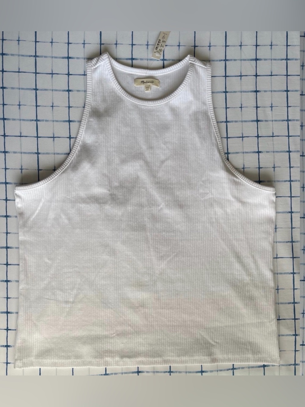 Madewell White Ribbed Tank Top - Soft Stretch Cotton
